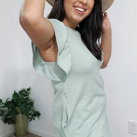 REJOICE RIBBED DRESS IN GREEN - Picture 4 of 8